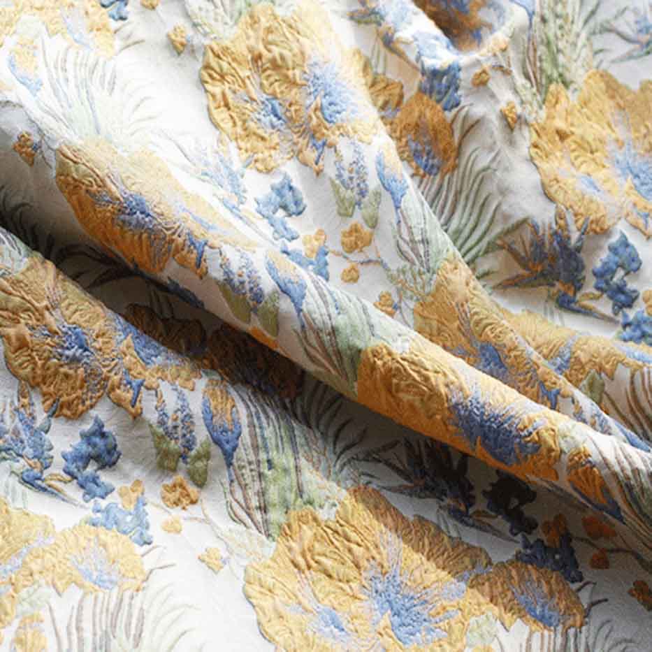 fashion golden big flower new design jacquard brocade fabric