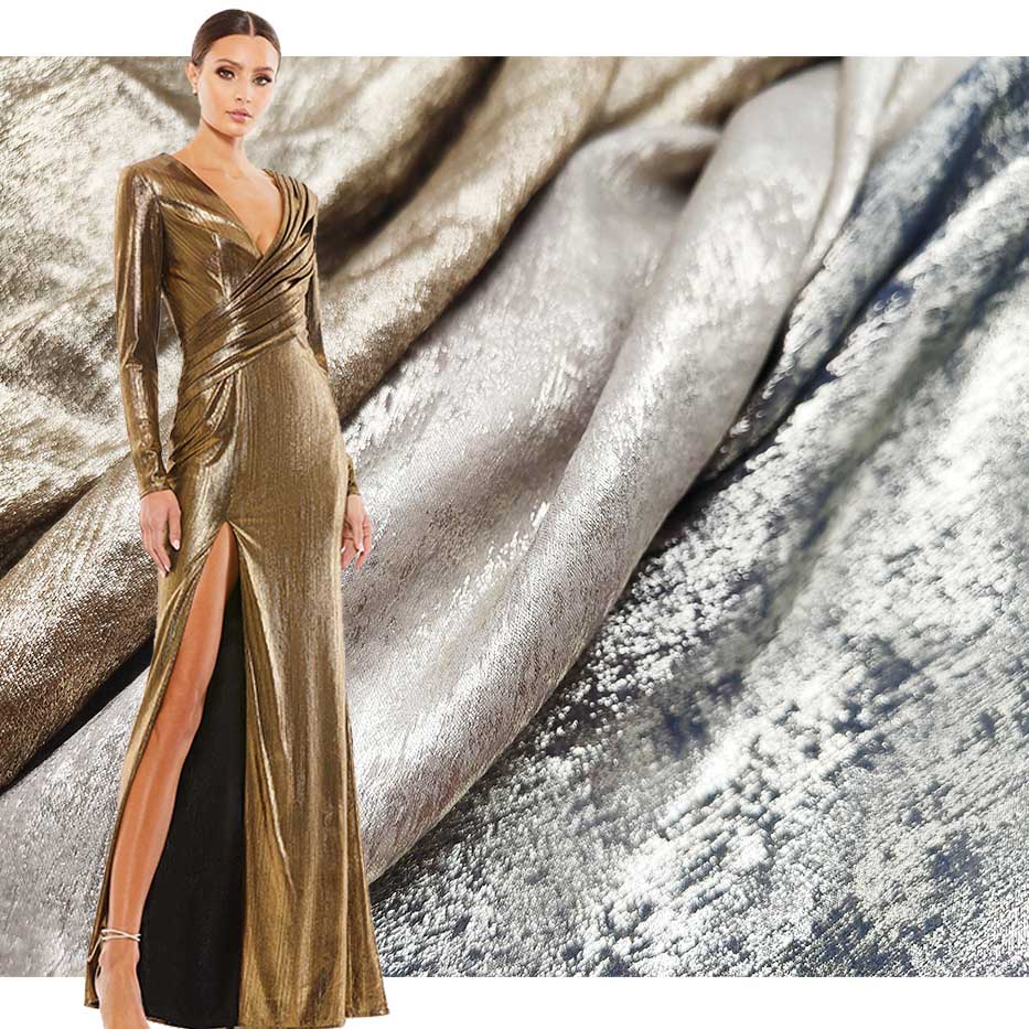 Fashion High End Bronzing Velvet Chiffon Fabric LXP-96