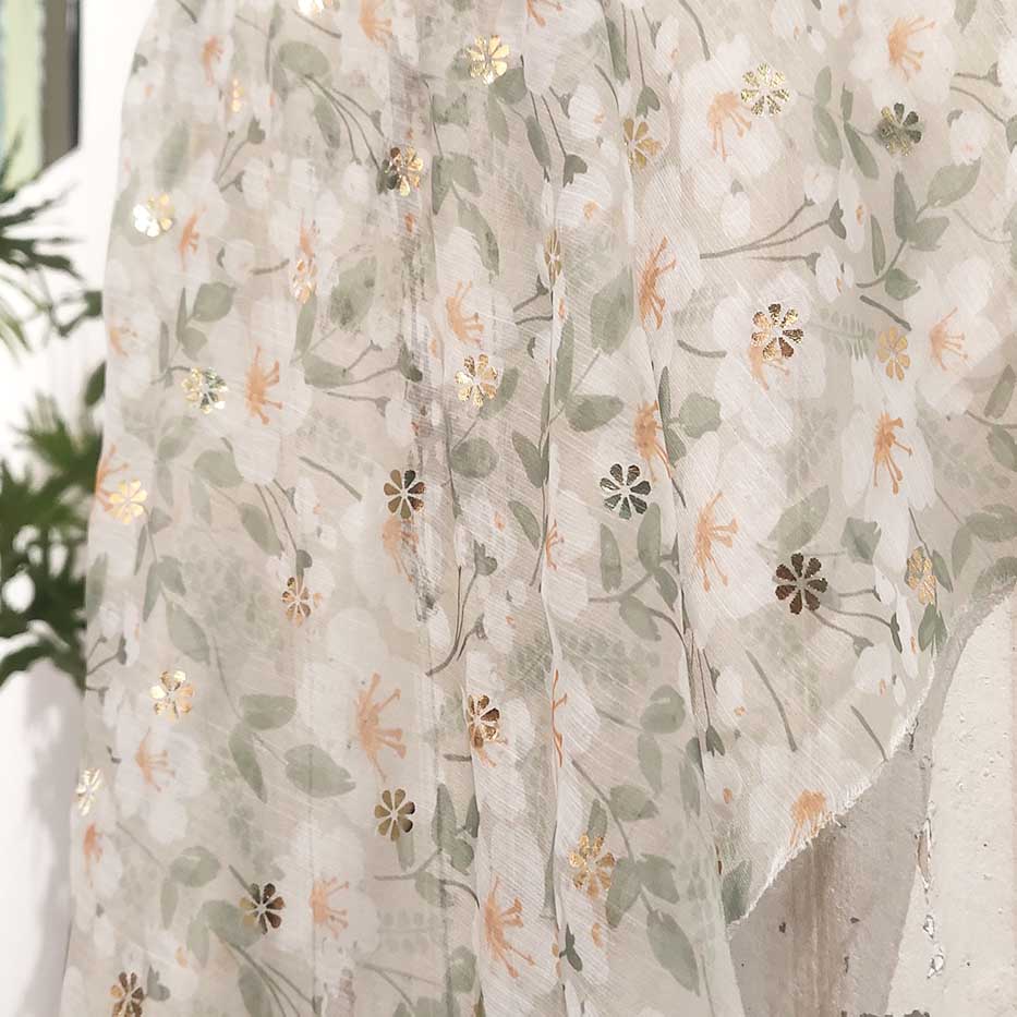 Small Florals Printed Chiffon Crepe Fabric