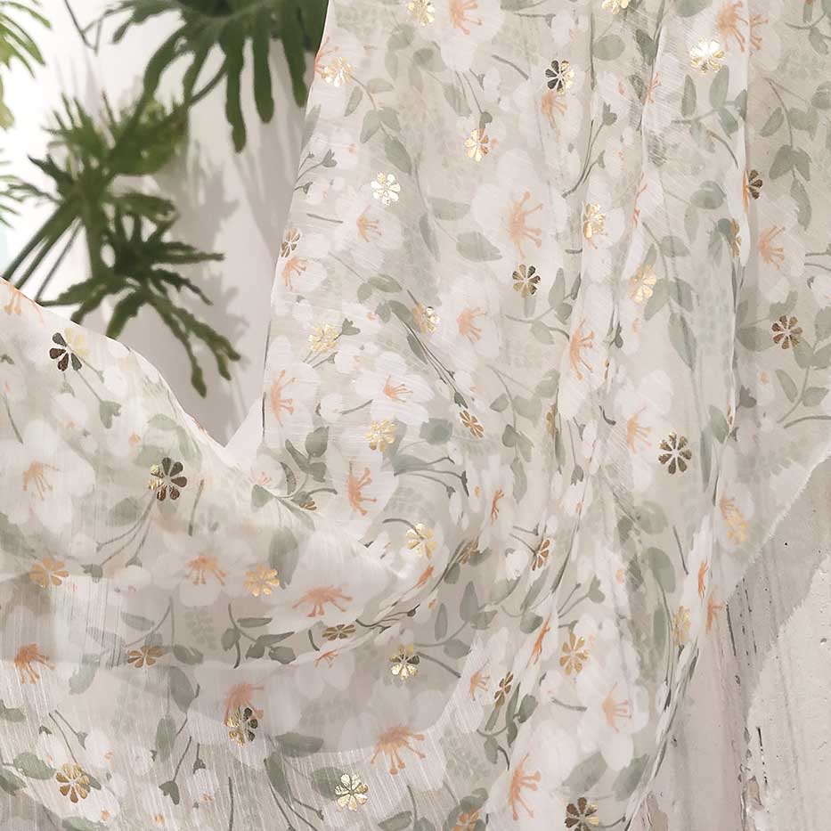 Small Florals Printed Chiffon Crepe Fabric